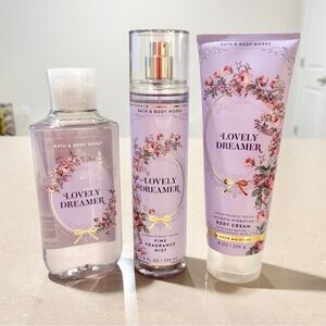 Bath & Body Works Lovely Dreamer 3 Pc Set Mist Wash Cream New